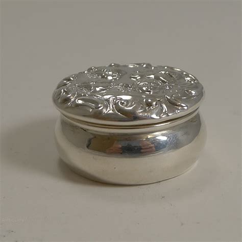 small metal antique pill box with coat of arms|antique sterling silver pill boxes.